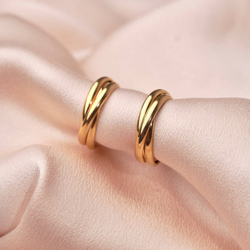 Boucles d'oreilles acier inoxydable trois anneaux