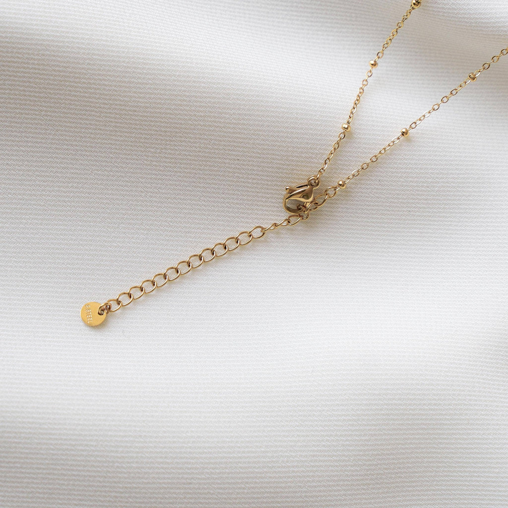 Collier long | Fleur en Nacre Blanche