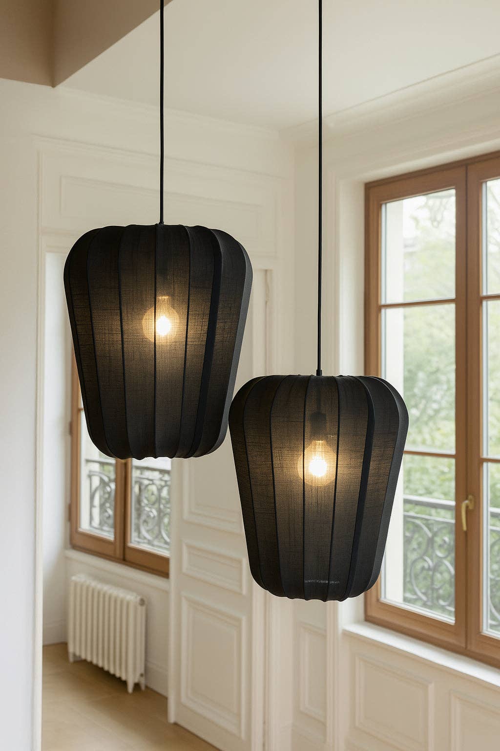 Alba | Suspension en Coton Noir & Métal - Petit