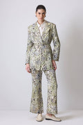 ENSEMBLE VESTE IMPRIMÉ ANIMAL & PANTALON ÉVASÉ AVEC DÉTAIL CEINTURE
