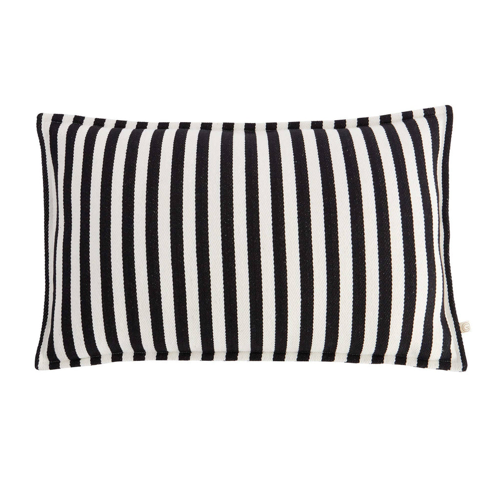 Housse de coussin en coton Taormina Rayures Noires