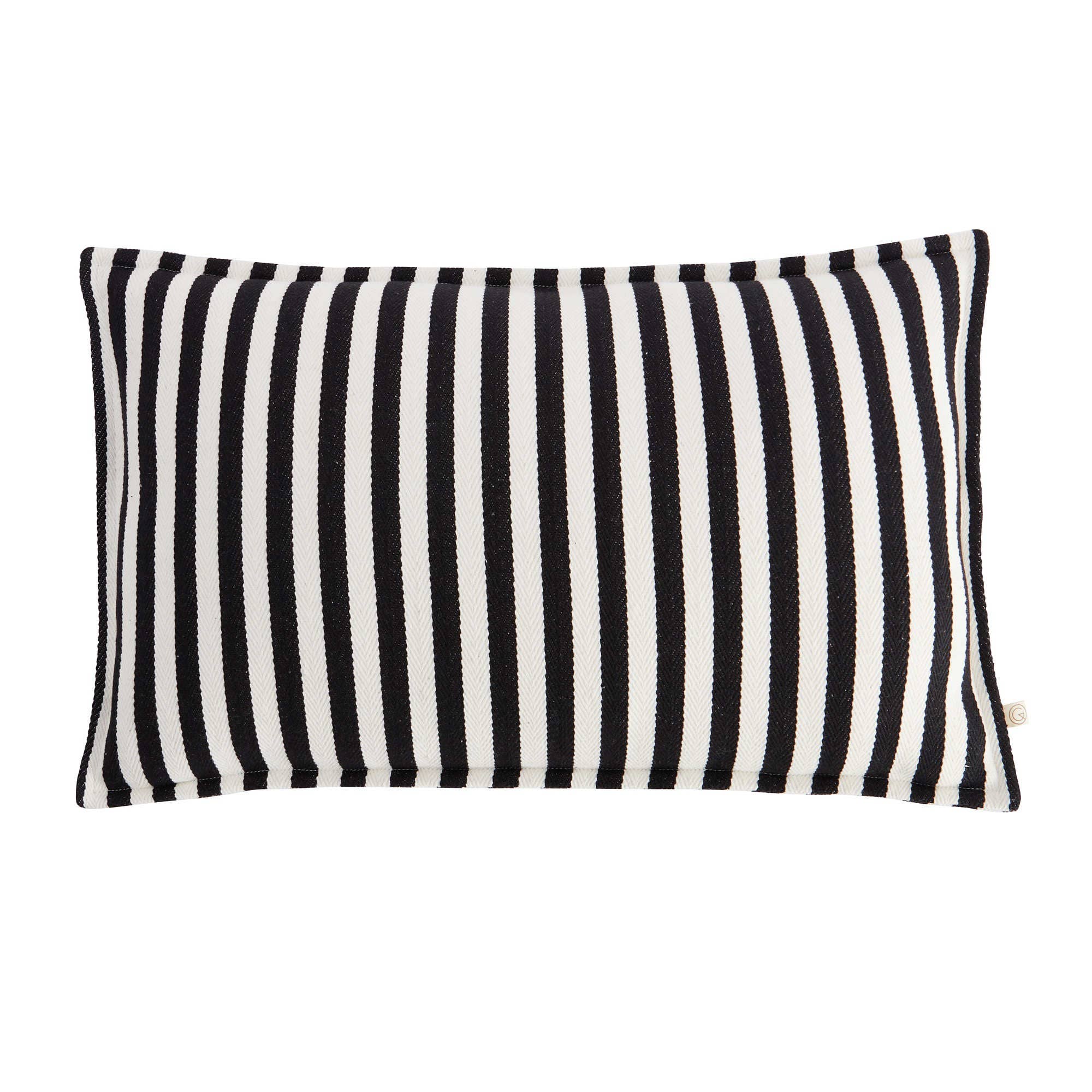 Housse de coussin en coton Taormina Rayures Noires