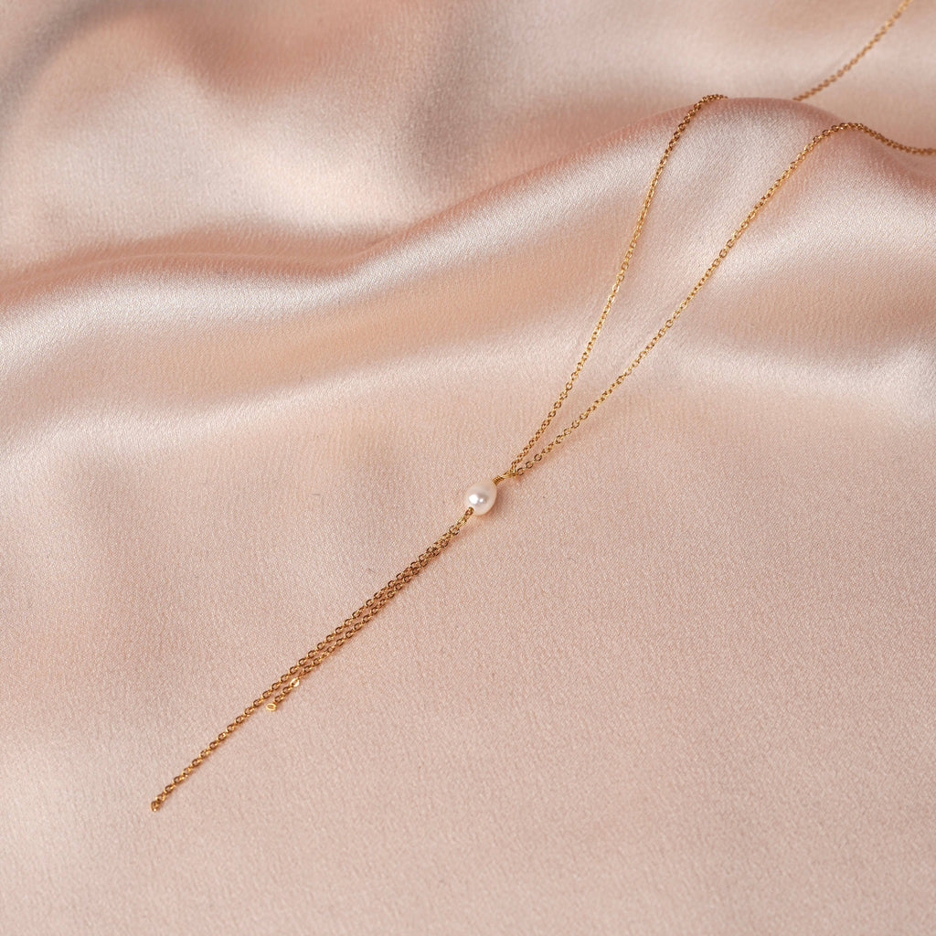Collier Perle | Chaîne dorée Y