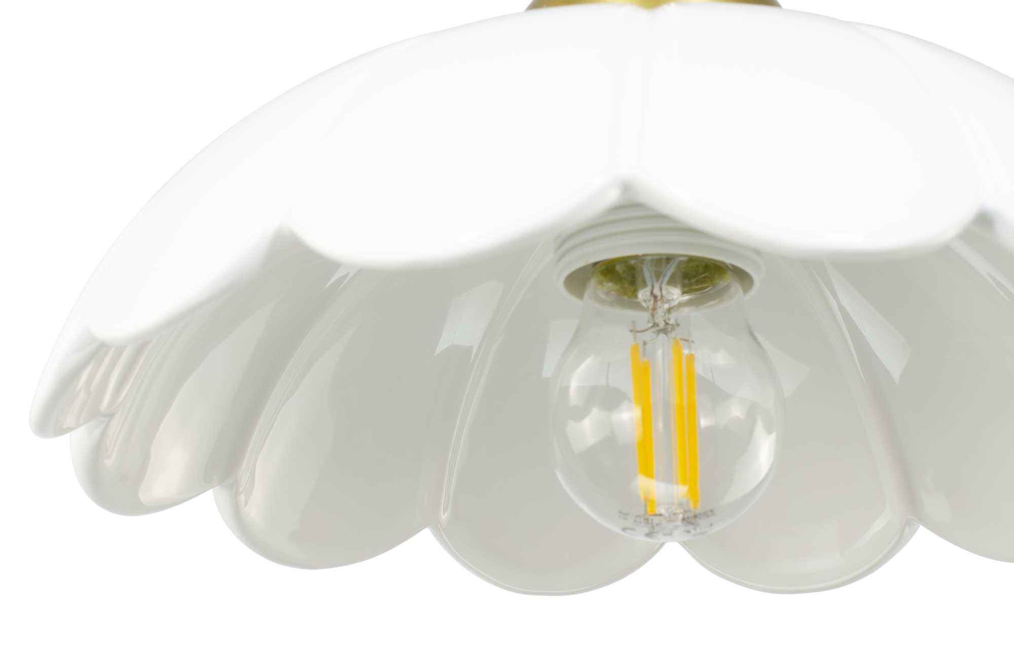 Suspension en céramique colorée et cordon textile Claris