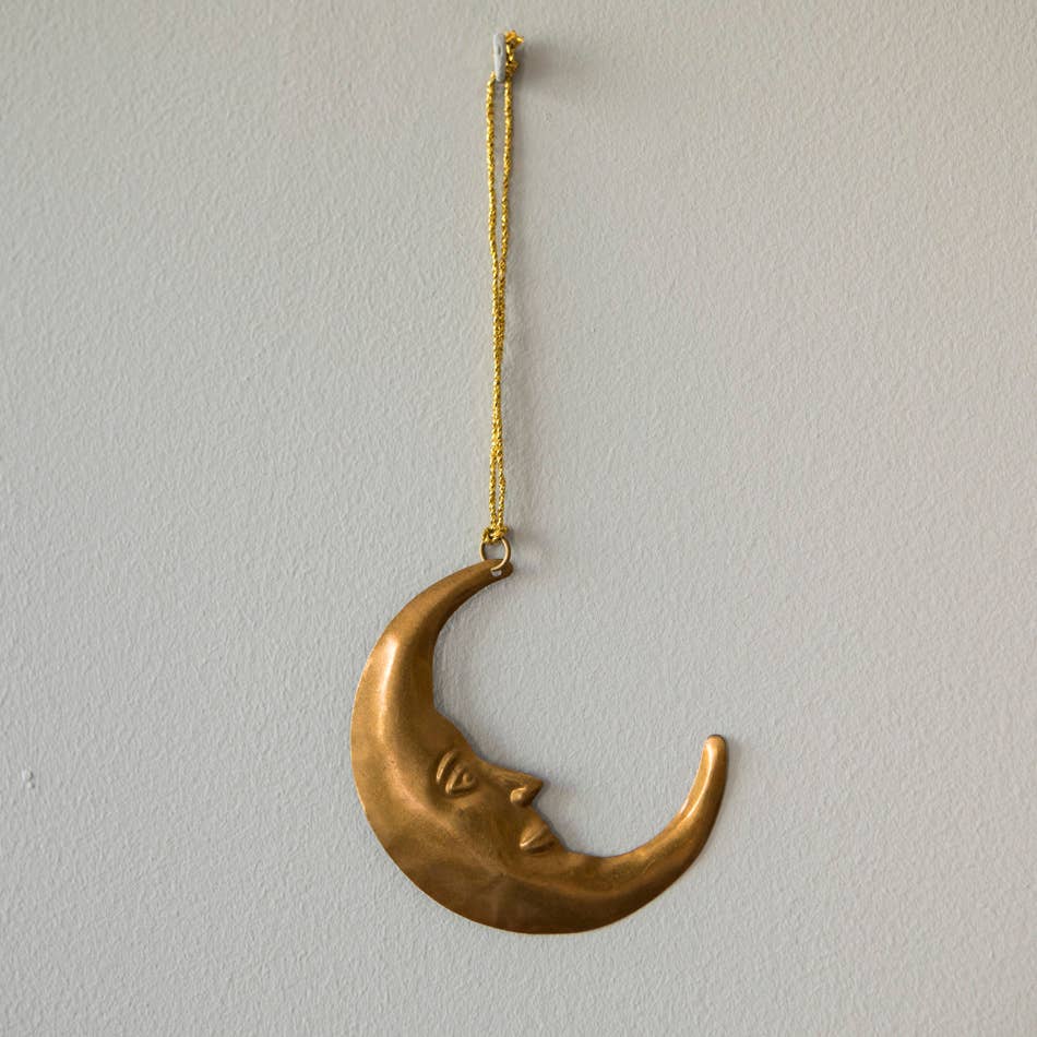 Ornement lune en laiton