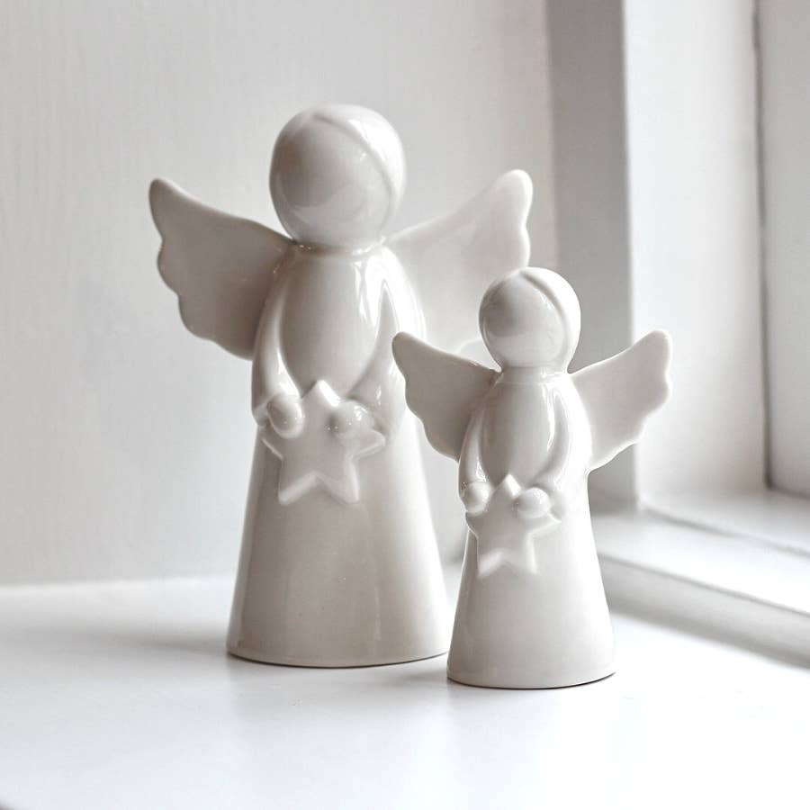 Ange blanc simple, 11 cm