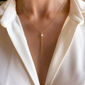 Collier Perle | Chaîne dorée Y