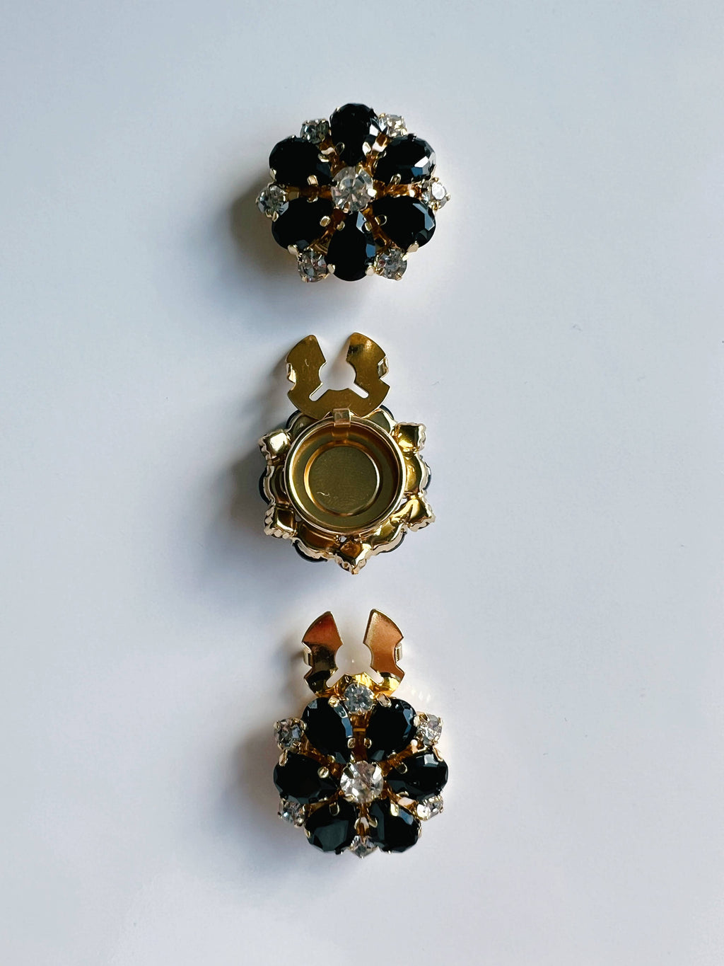 Bijoux de boutons fleuris 'Maja' - Lot de 6