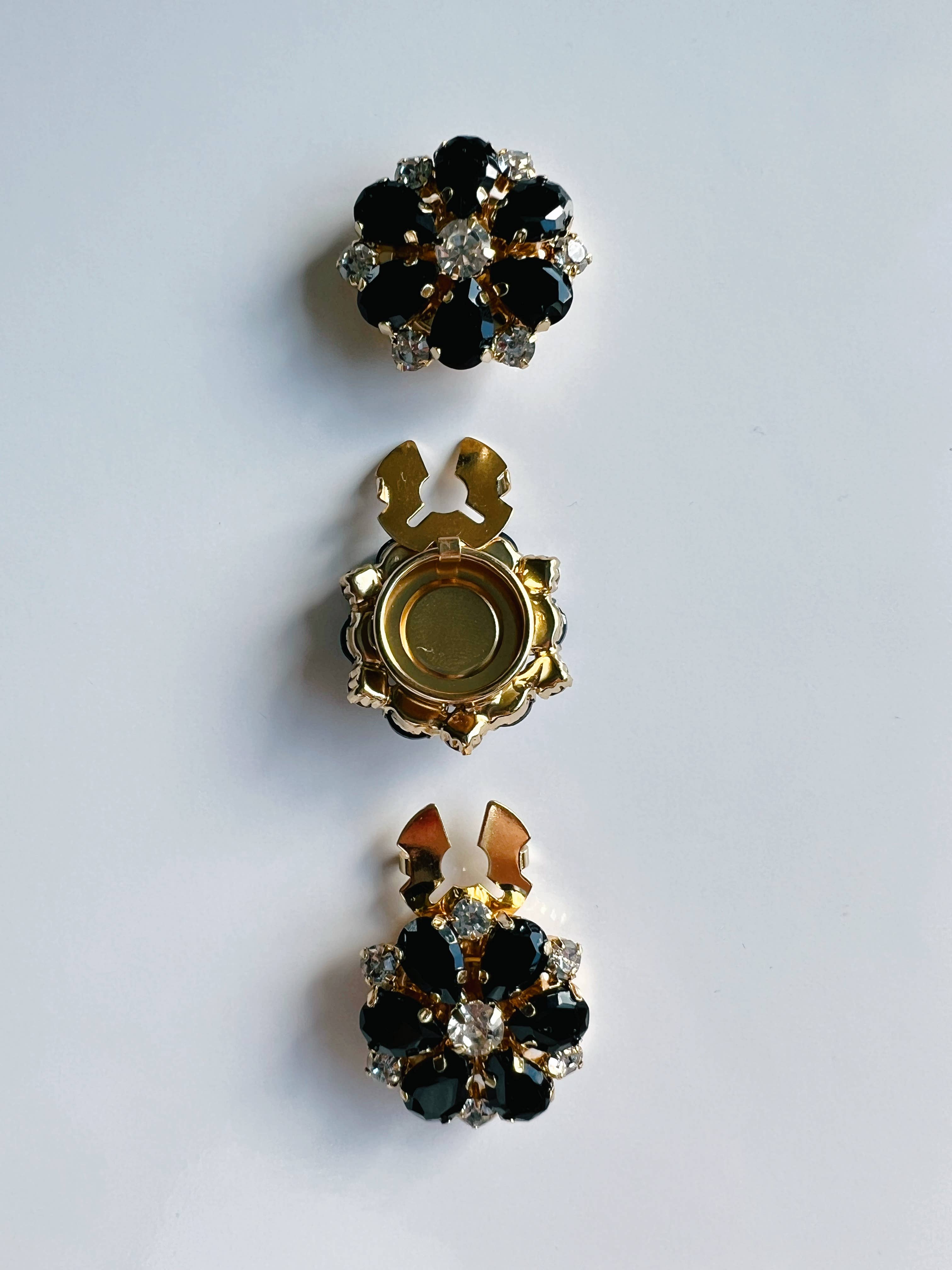 Bijoux de boutons fleuris 'Maja' - Lot de 6