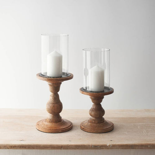 Bougeoir en verre pour bougie colonne, 35 cm