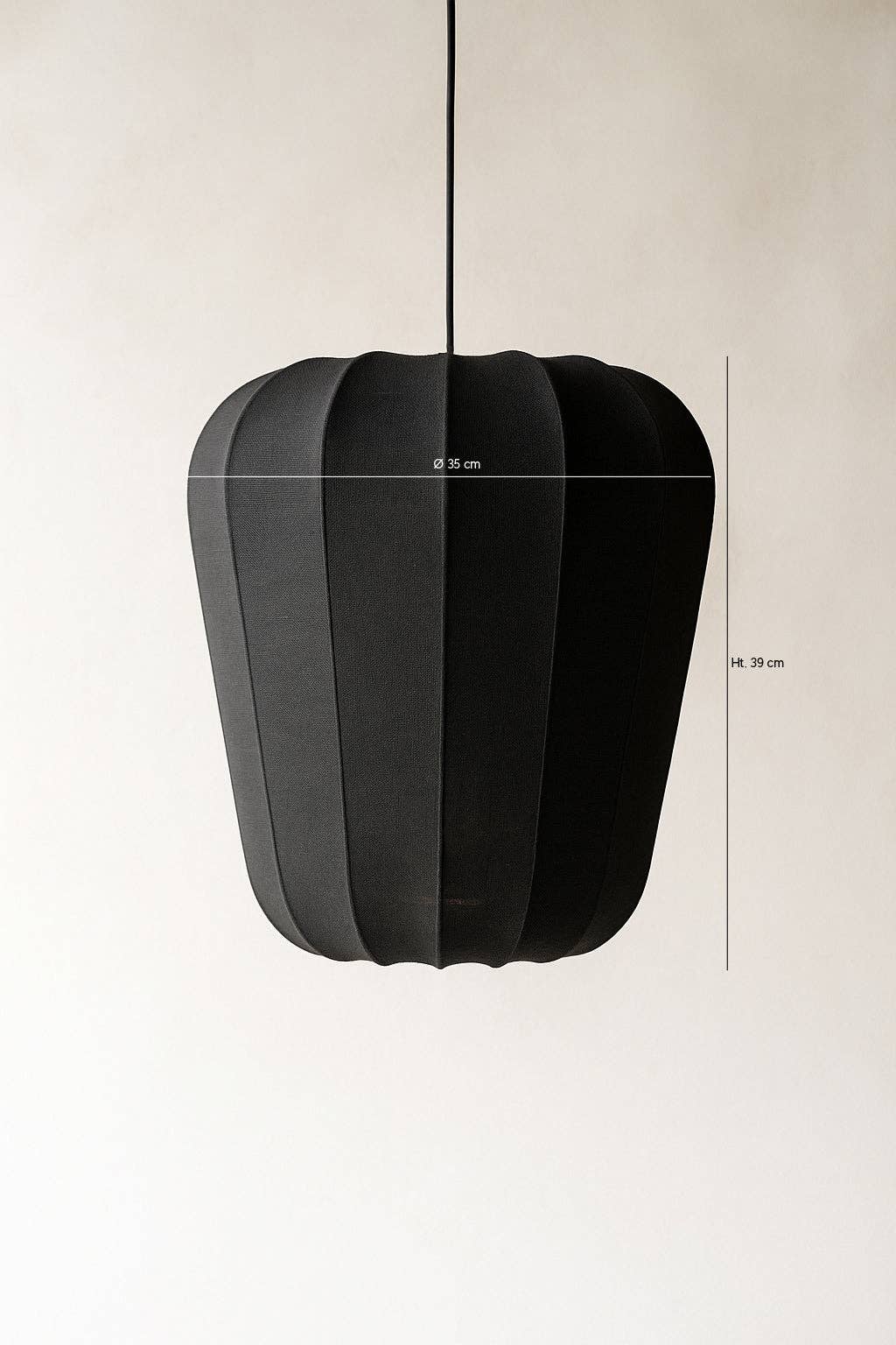 Alba | Suspension en Coton Noir & Métal - Grand