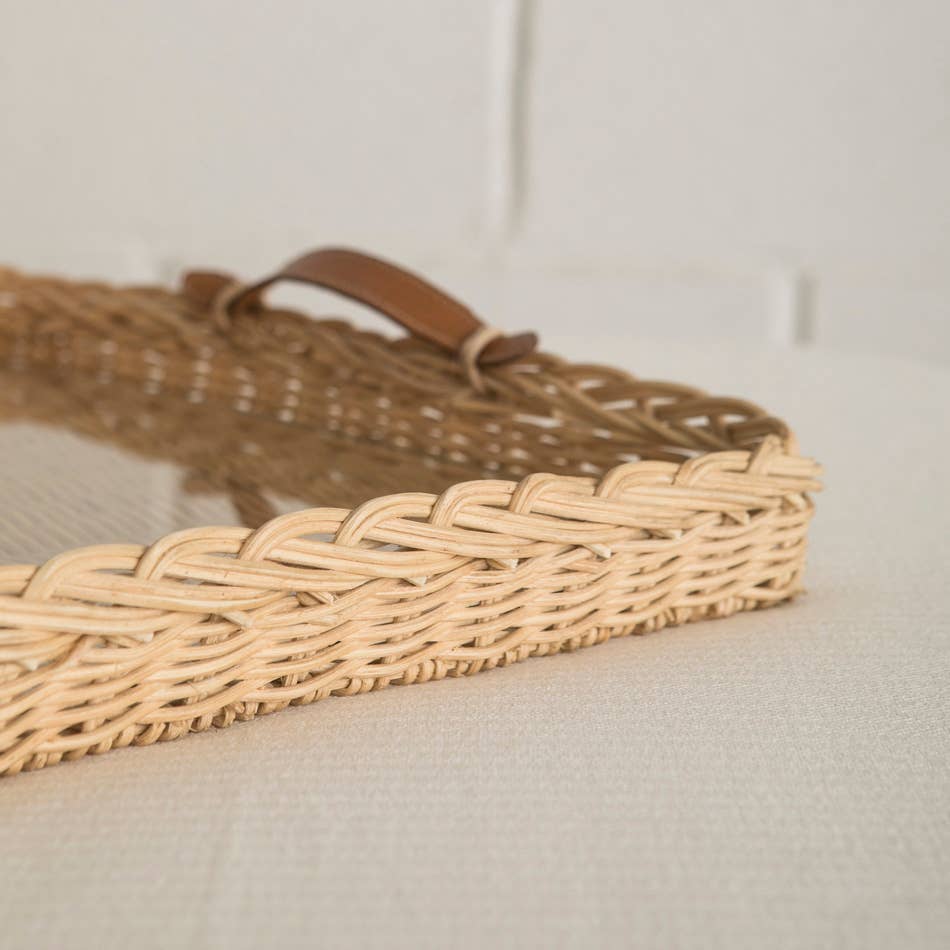 Plateau rectangulaire en rotin Marsella