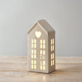Maison blanche LED délicate, 16 cm