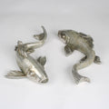Poissons Koi | Sculptures en Résine Argentée