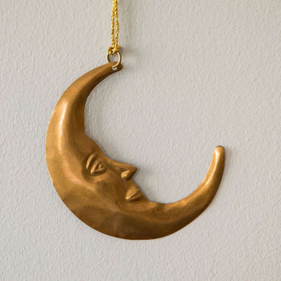 Ornement lune en laiton