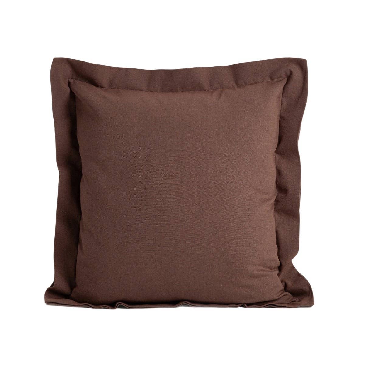 Durga | Housse de coussin marron à passepoil