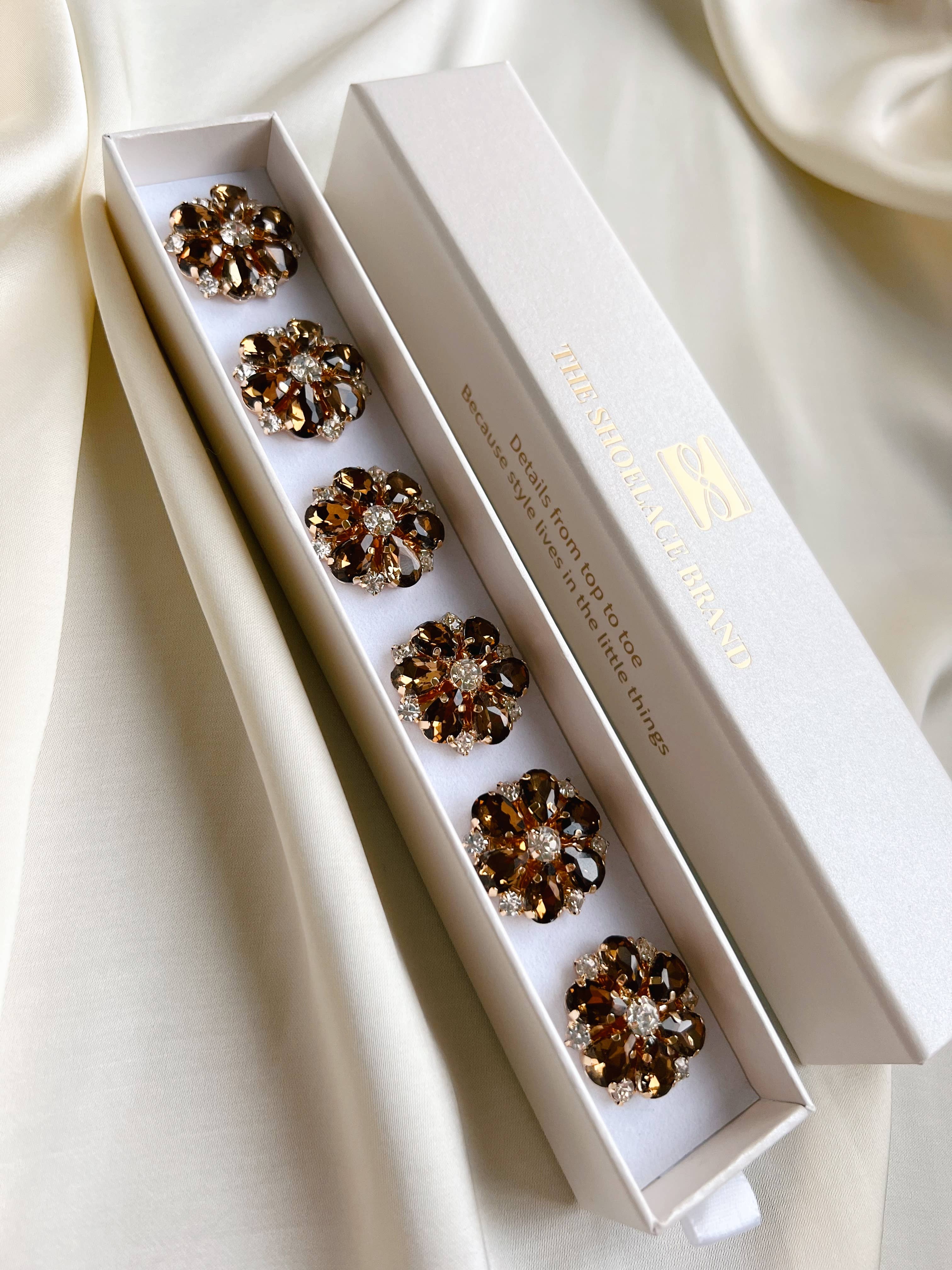 Bijoux de boutons fleur 'Erika' - Lot de 6