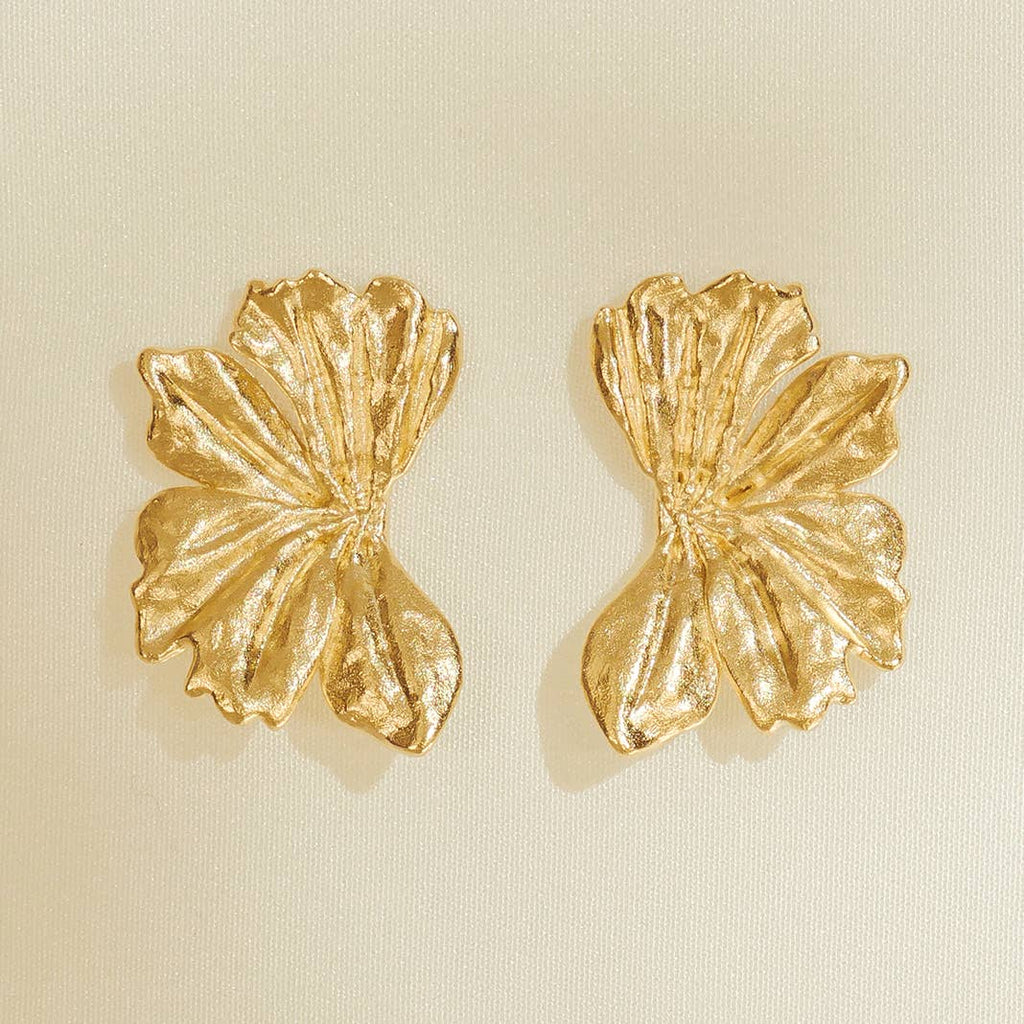 Boucles d’oreilles Donis grandes en plaqué or, étanches