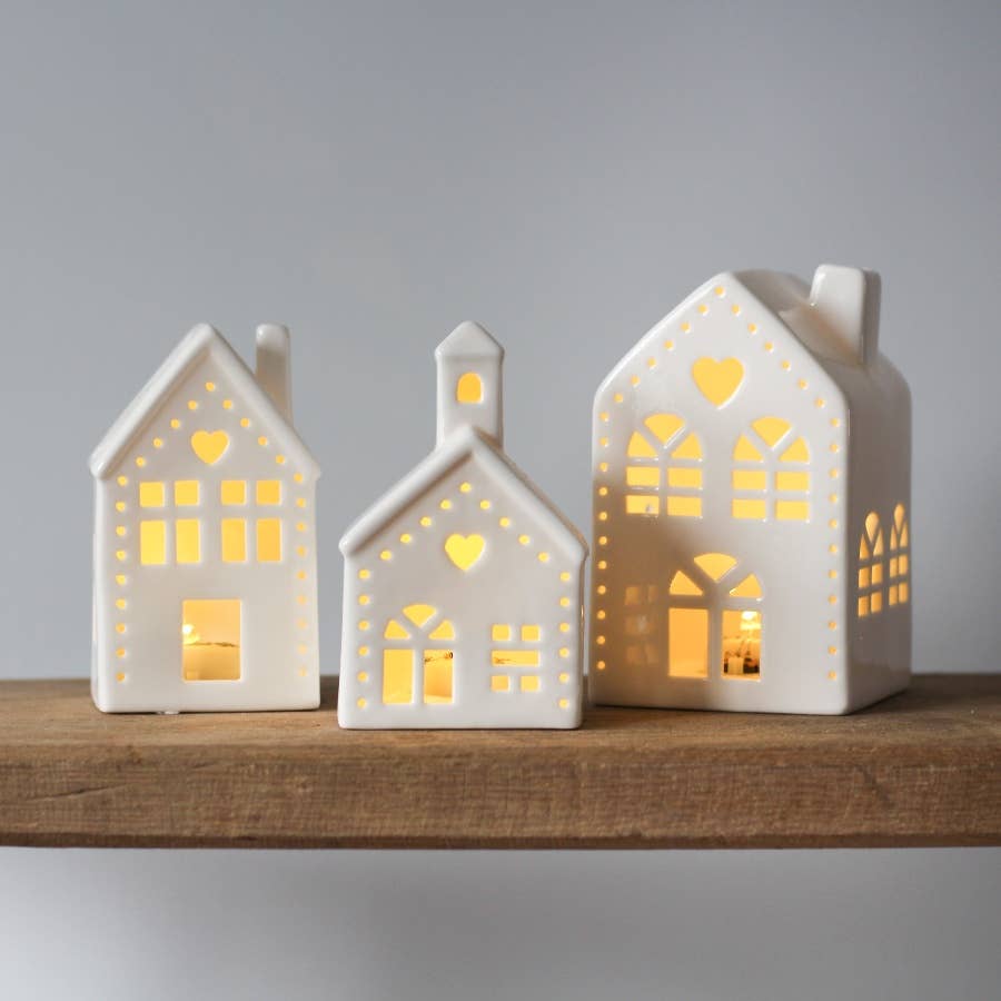 Église lumineuse en céramique, 11 cm