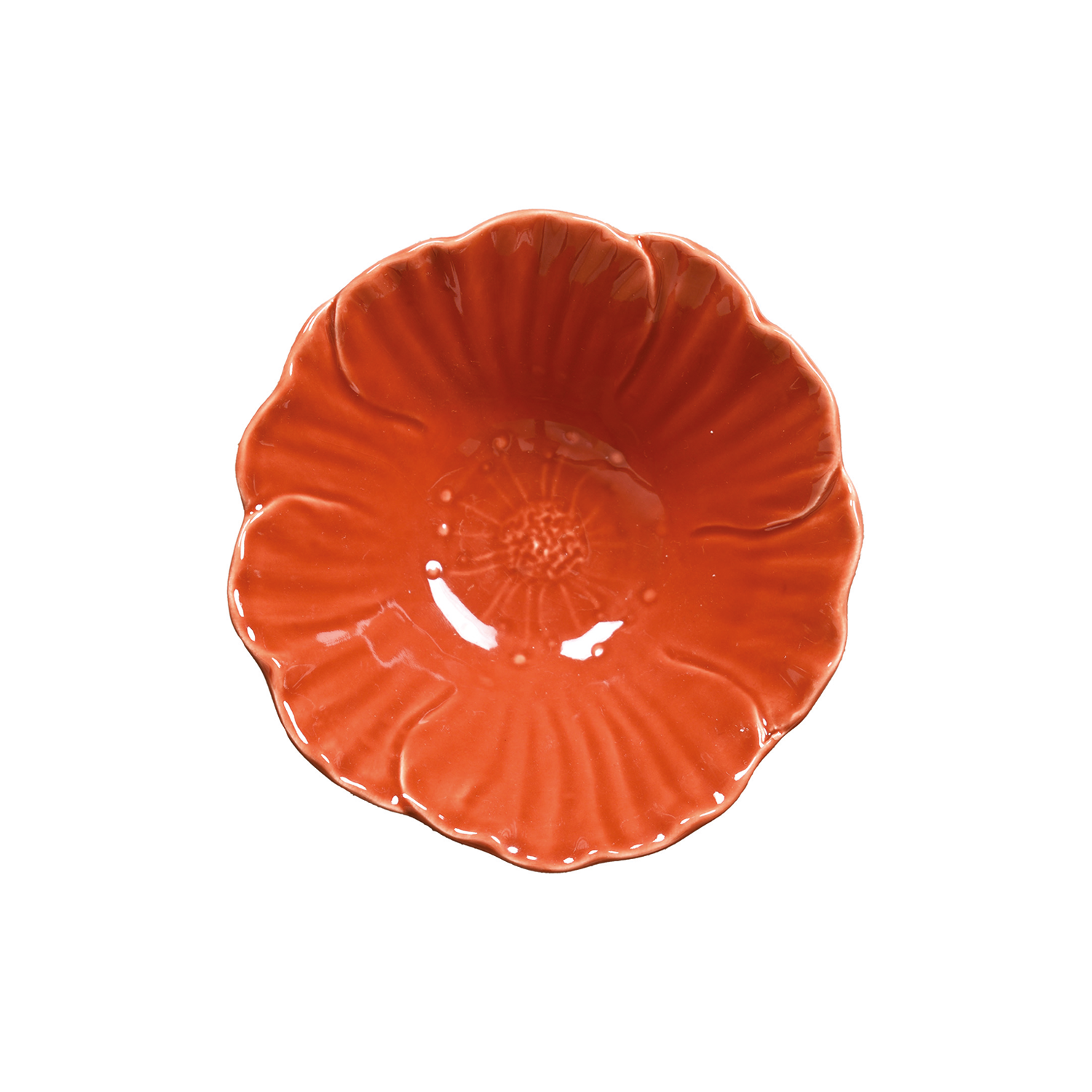 Coupelle Fleur orange D14 H6cm