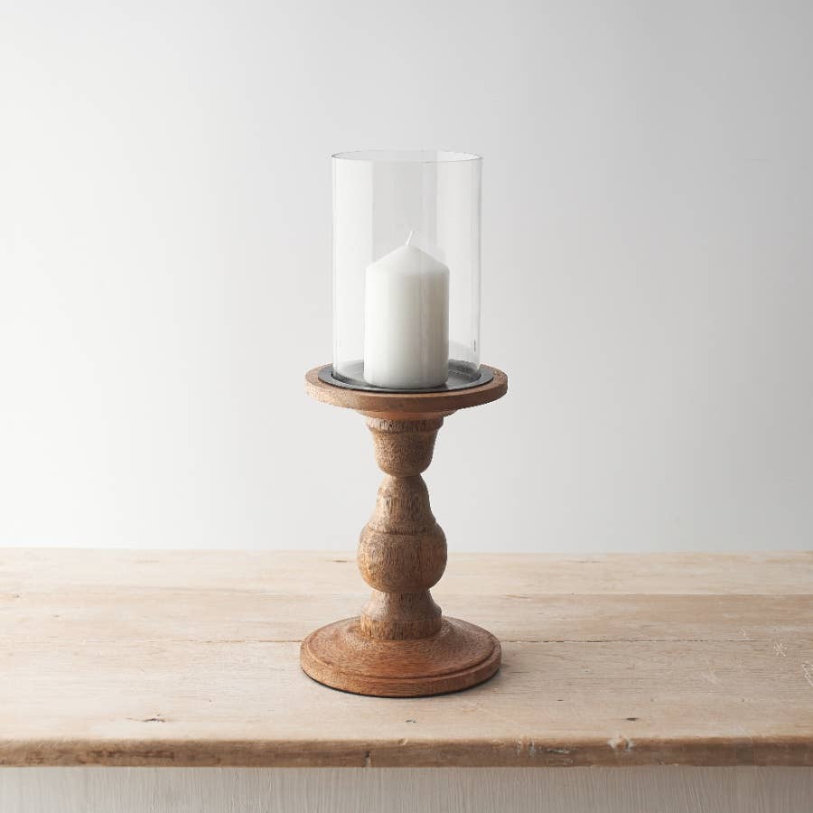 Bougeoir en verre pour bougie colonne, 35 cm