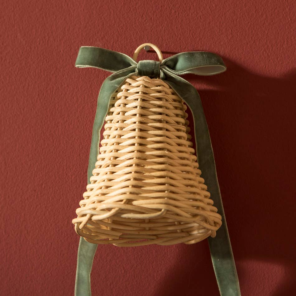 Cloche de Noël en rotin petite