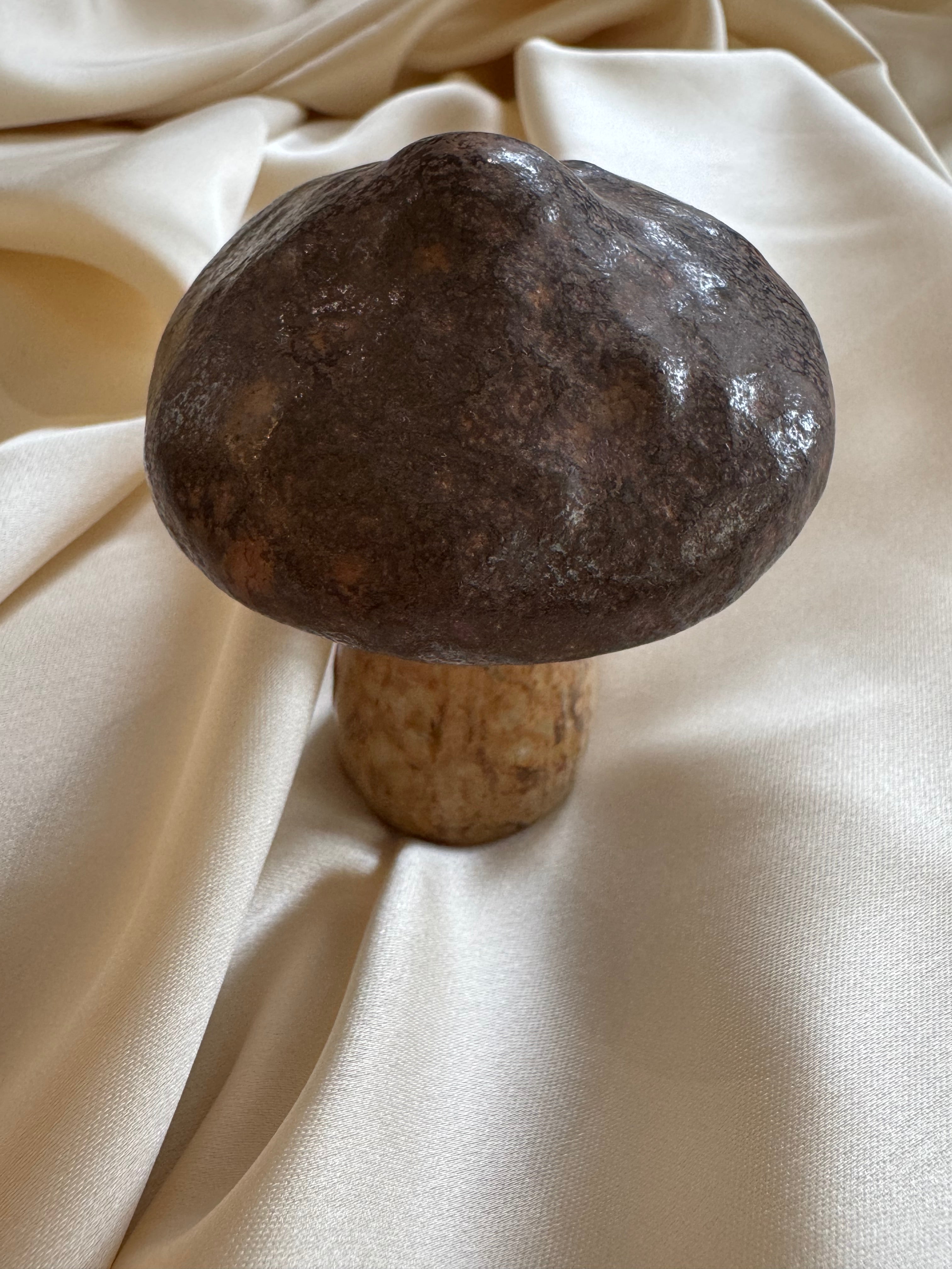 Champignons décoratifs en grès naturel - foncé