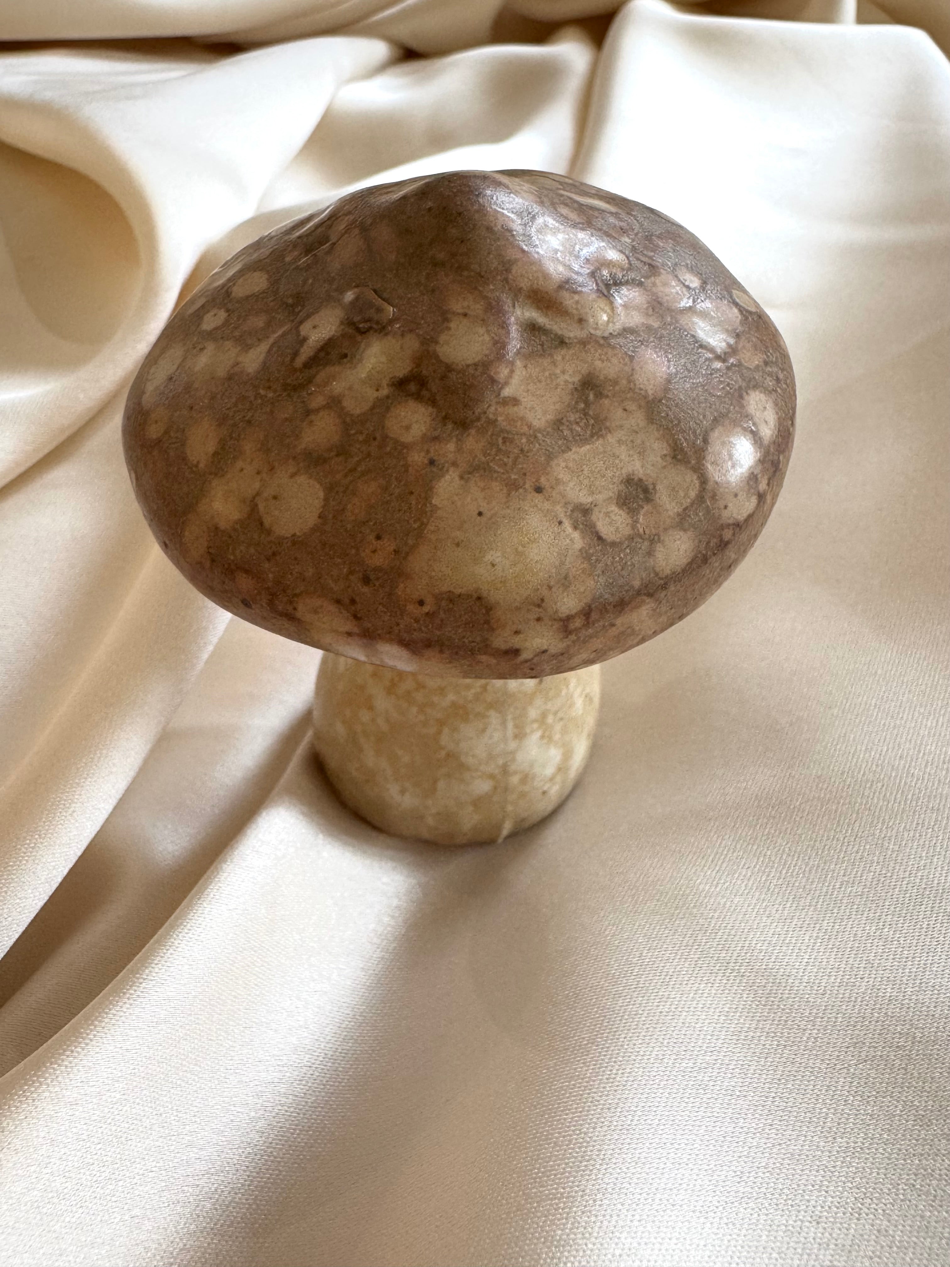 Champignons décoratifs en grès naturel - Marron clair