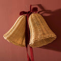 Grosse cloche de Noël en rotin