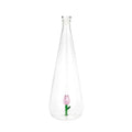 Bouteille en verre avec tulipe botanique, 1,0 L, rose