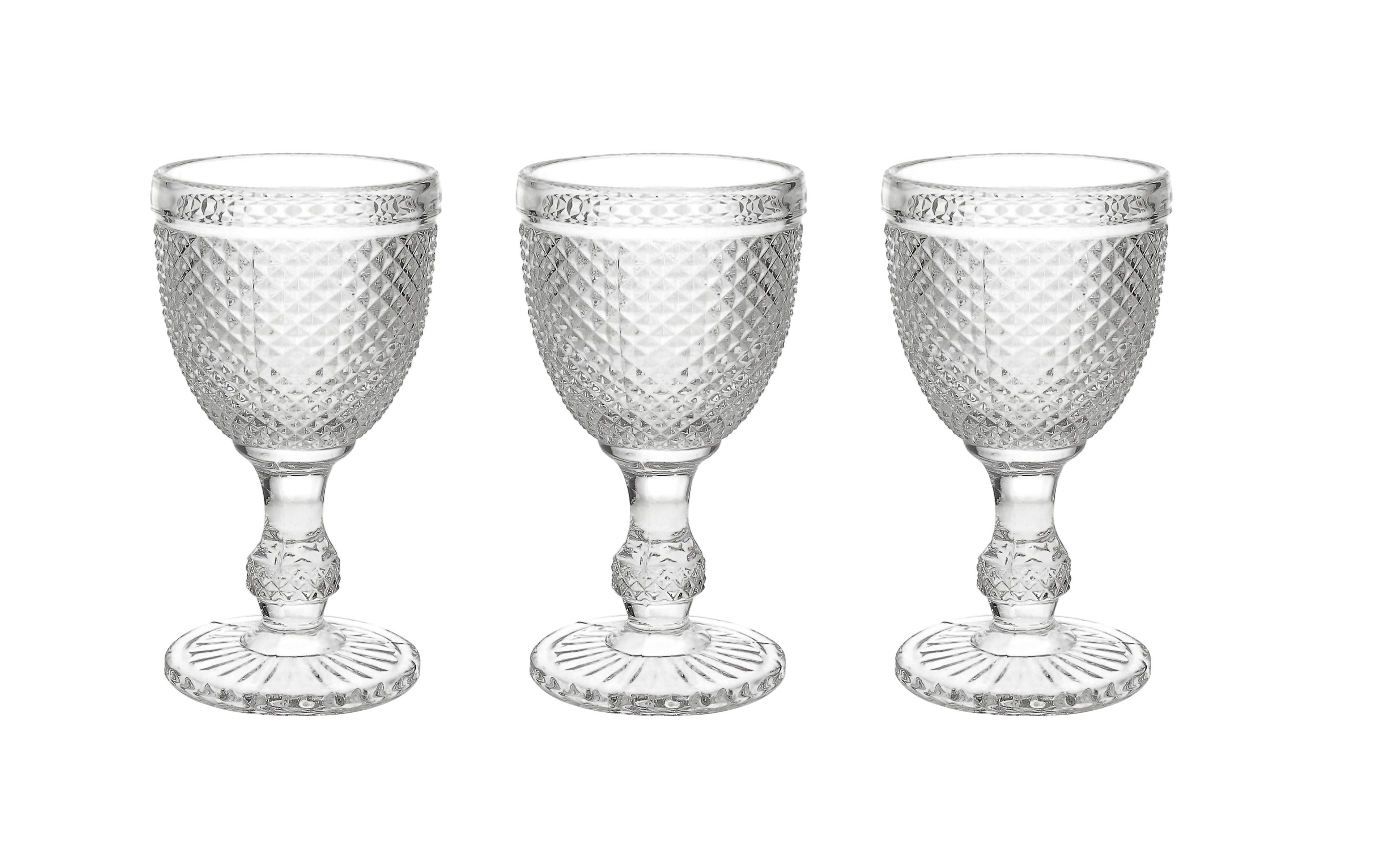 Verres à Pied à Motif Diamant | Lot de 3