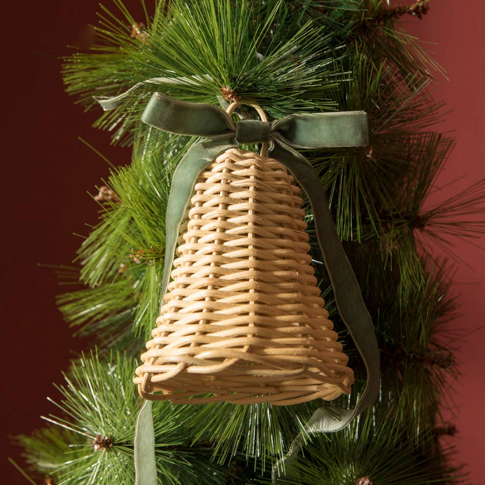 Cloche de Noël en rotin petite