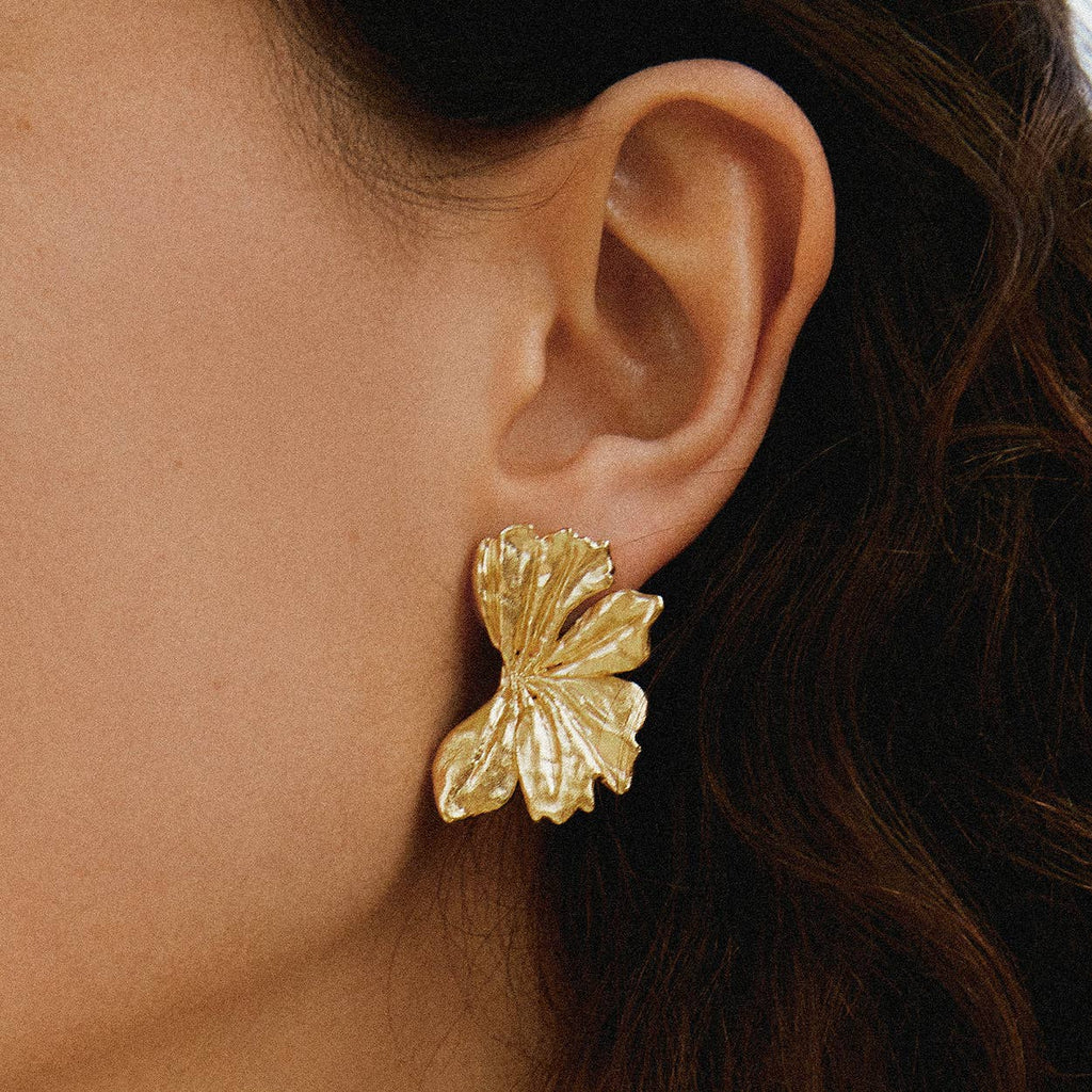 Boucles d’oreilles Donis grandes en plaqué or, étanches