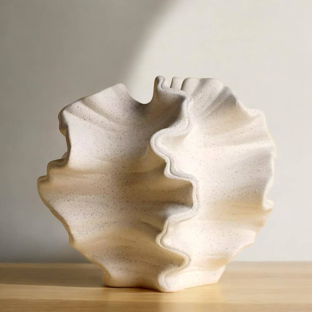 Ornement de Vase en Céramique Corail Style Art Nordique
