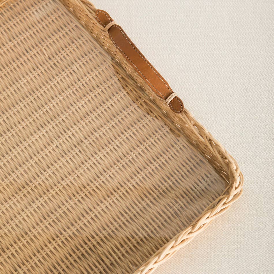 Plateau rectangulaire en rotin Marsella