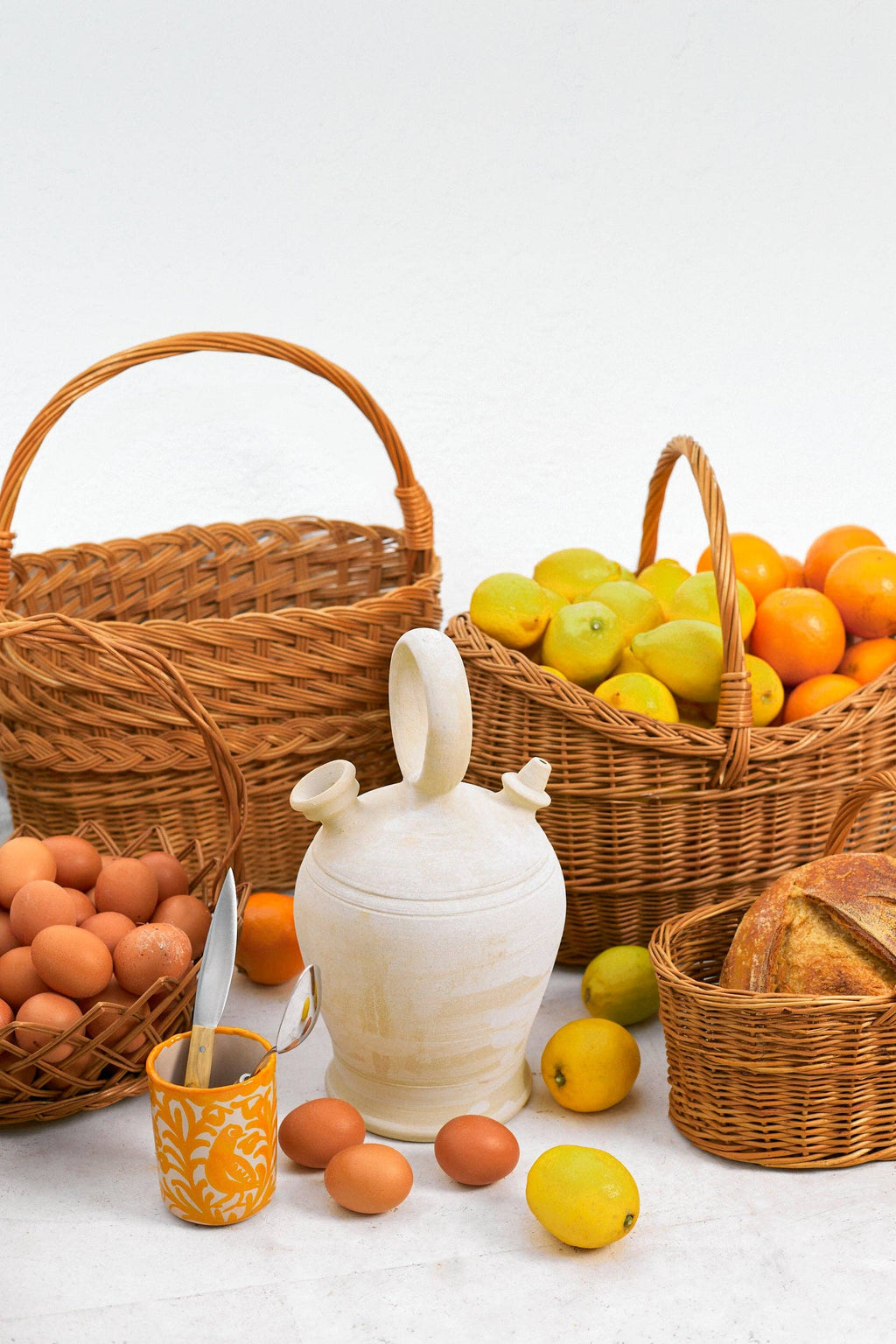 Panier à fruits en osier naturel fait main