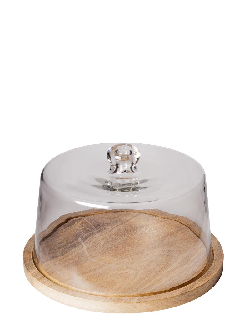 Cloche avec plateau en bois - Diamètre 30cm