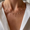 Collier fin | Gouttes de Zirconium Multicolores