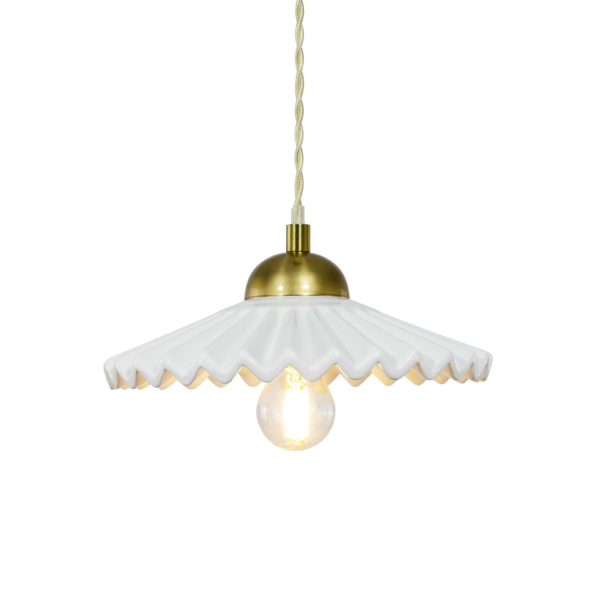 Suspension en céramique colorée et cordon textile Babouchka