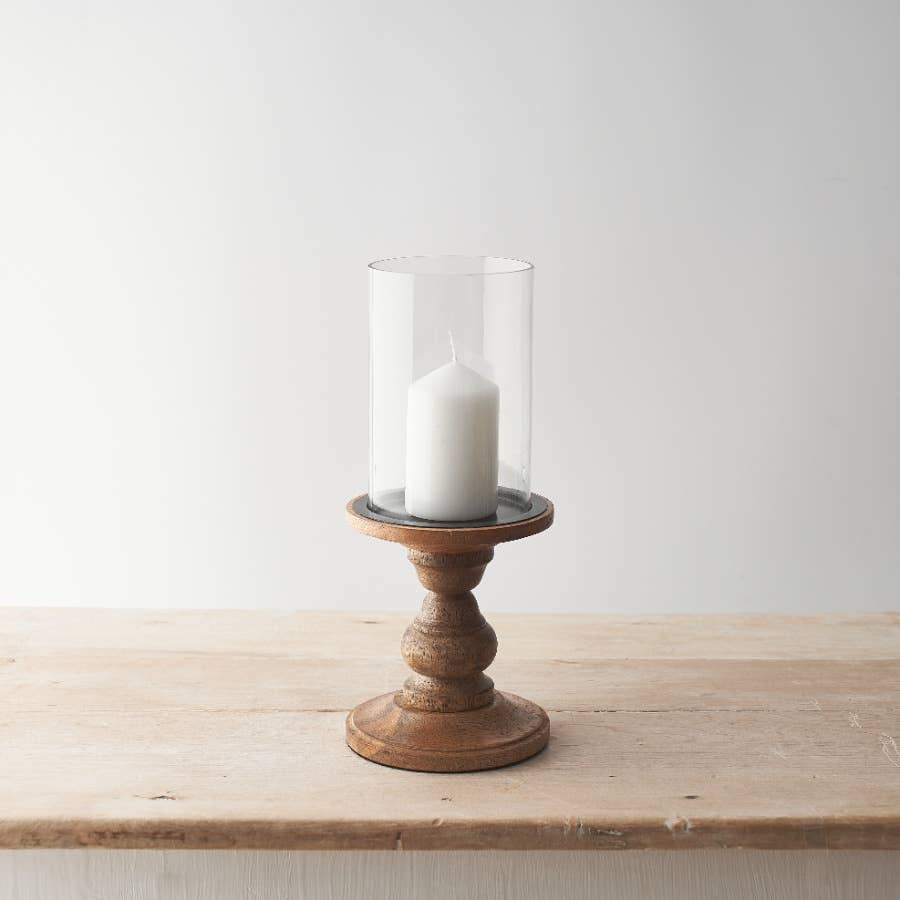 Bougeoir en verre pour bougie pilier, 30 cm