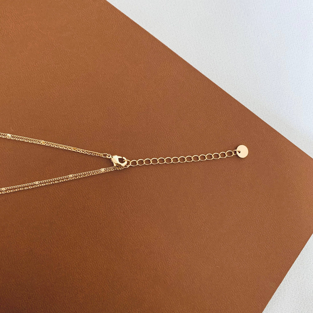Collier fin double rang chaines  / Collier femme minimaliste