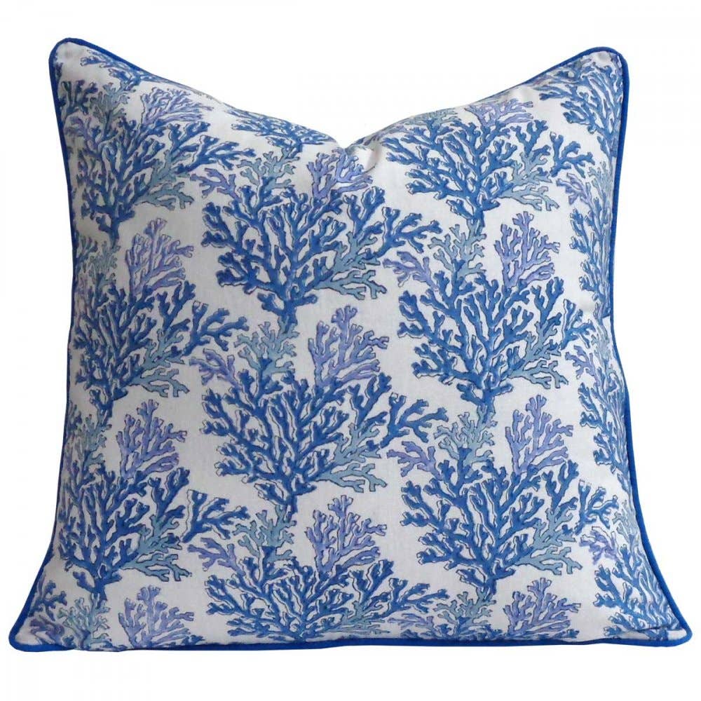 Housse de coussin Coral bleue