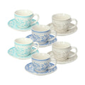 Ensemble de 6 tasses à café avec soucoupes 80 ml Iris Celine
