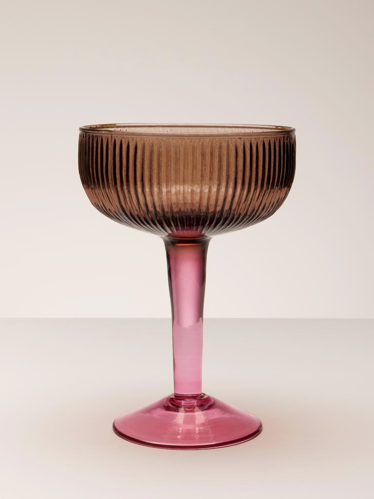 Verre à cocktail | Bicolore strié violet
