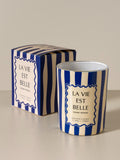 Bougie bleue 'La vie est belle' Cèdre Nomade