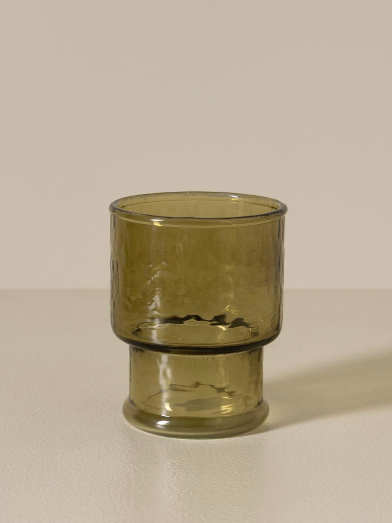 Verres striés empilables verts 'Estran' | Lot de 4