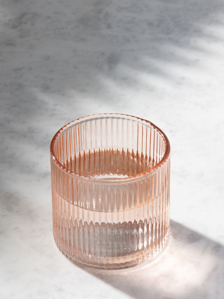 Grand verre strié 'Peaches' | Lot de 4
