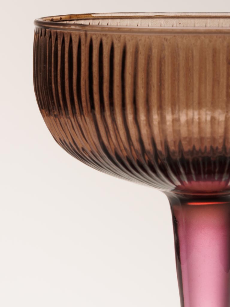 Verre à cocktail | Bicolore strié violet