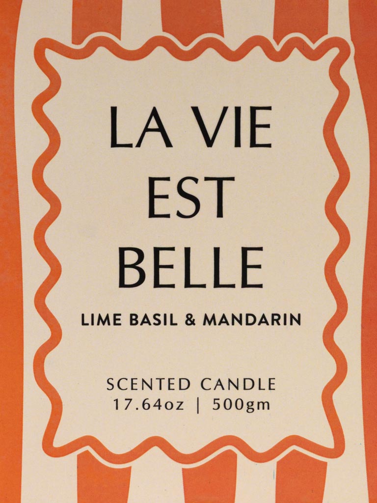 Bougie orange 'La vie est belle' Lime Basil & Mandarin